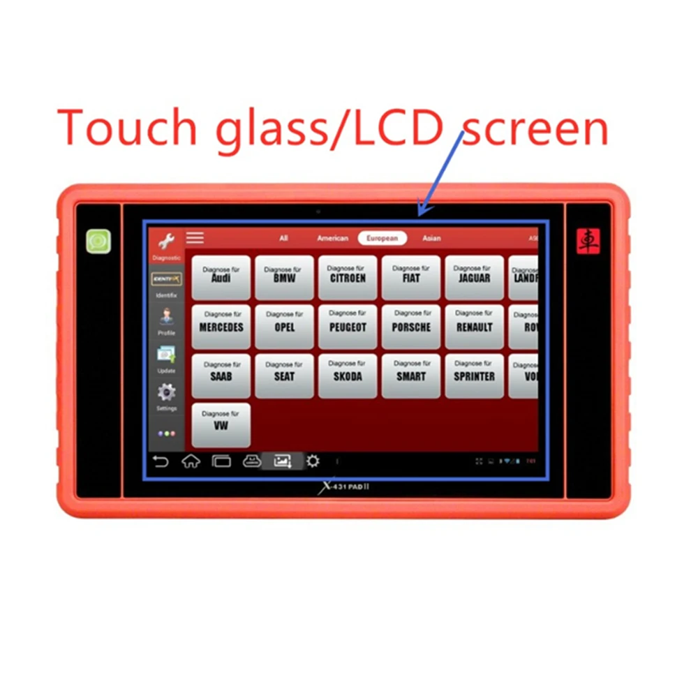 

Touch glass screen panel and LCD screen for Launch X431 PAD II screen replacement