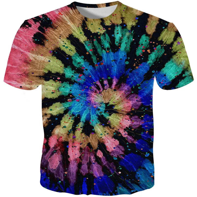 

YFFUSHI 2019 New Male 3d Tshirts Print T Shirts Men Rainbow Flower Pattern T shirt Summer Tops Men Tees Casual Streetwear 5XL