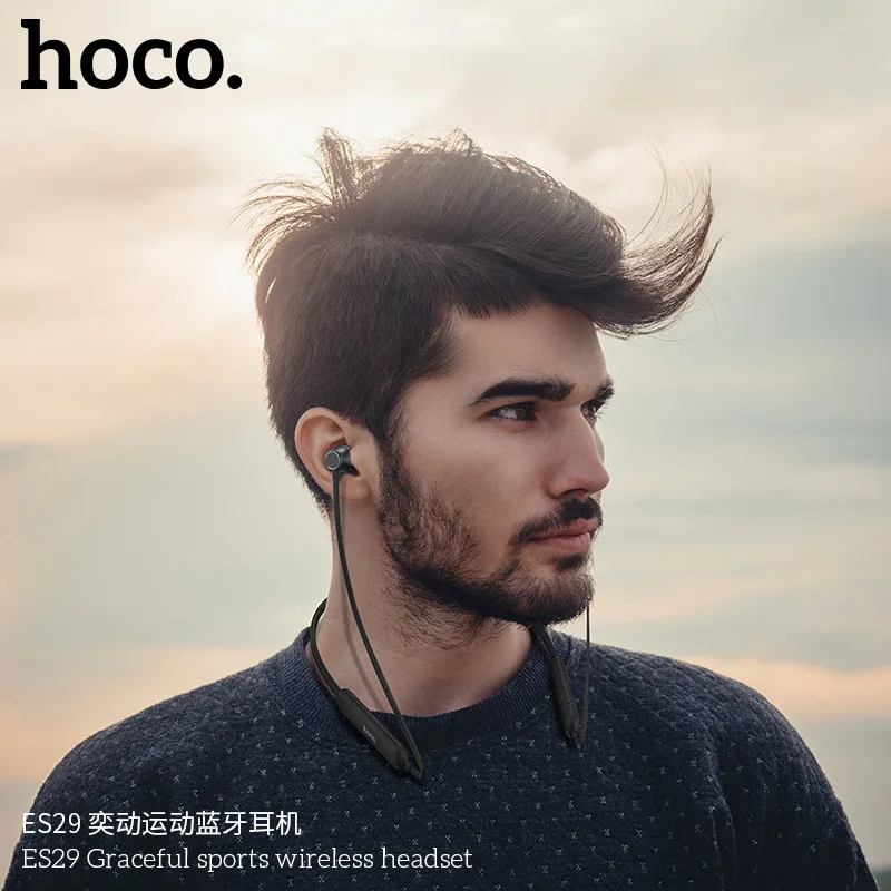 HOCO ES29 Спортивные Bluetooth Наушники Спортивные Беспроводные наушники с микрофоном стерео объемный бас для iOS наушники для андроида