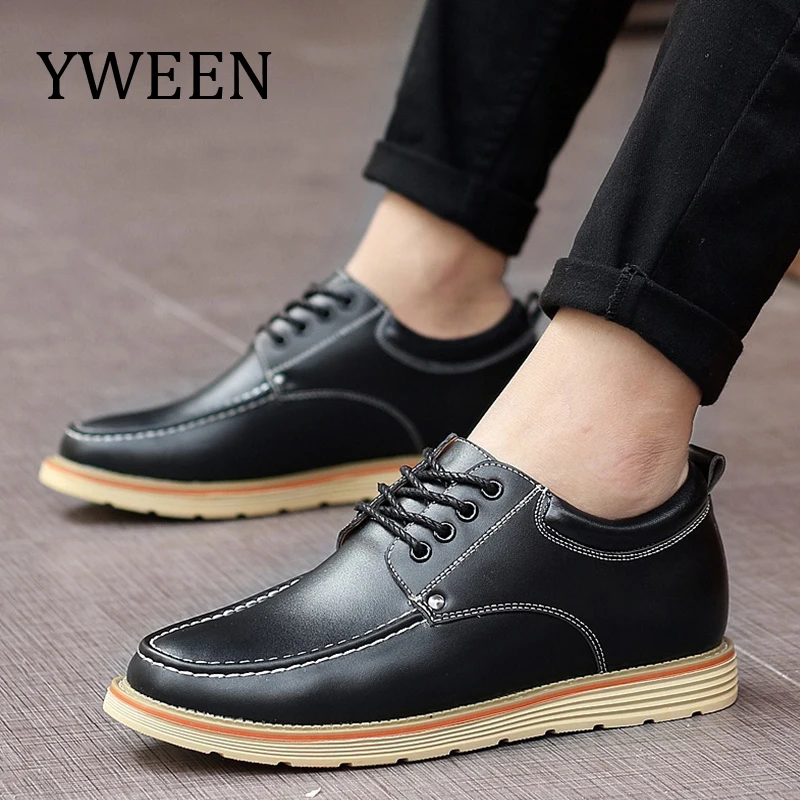 

YWEEN Spring Autumn Men's Shoes Lace Up Style Split Men Leather Shoes Fashion Men Boat Shoes