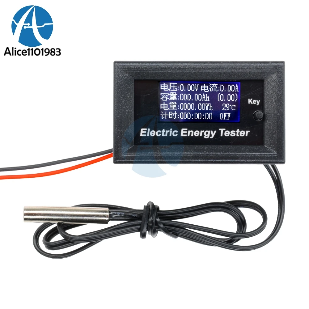 

Digital Voltmeter Ammeter DC 150V 20A 3KW Wattmeter Thermometer Voltage Current Power Capacity Temperature Meter Energy Tester
