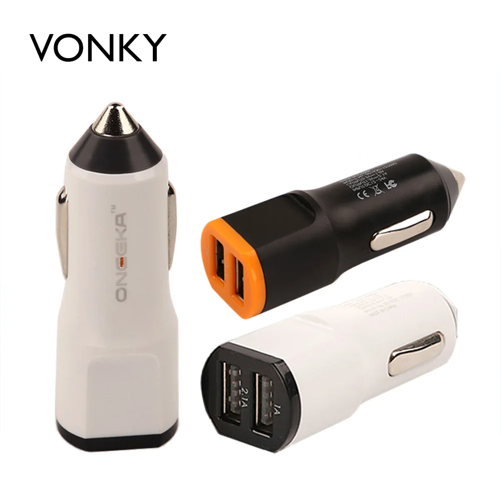 Dual USB Output 2.4A Car Charger Fast Charging Mobile Phone Travel