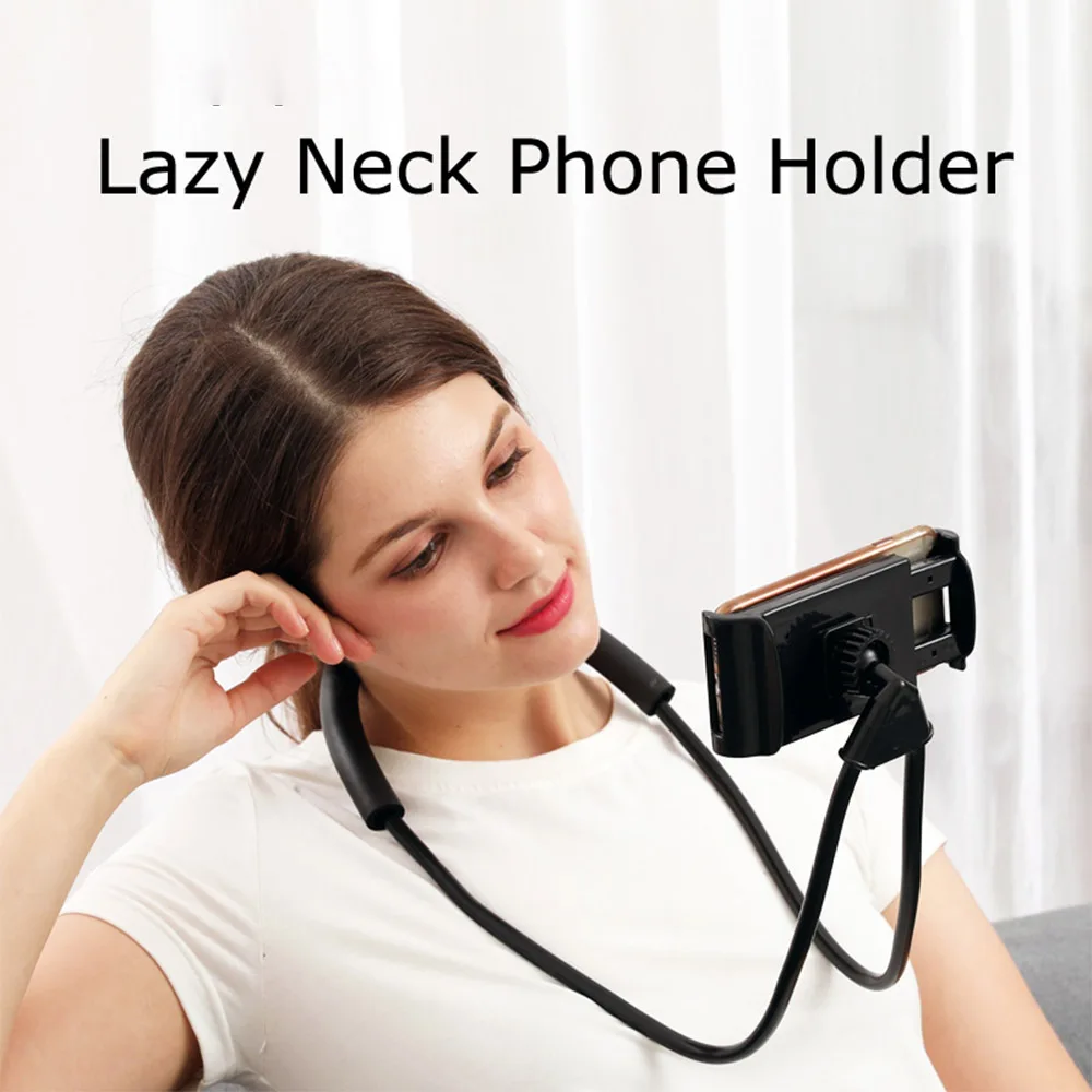  CASEIER 360 Rotation Hals Telefon Halter Stehen Für iPhone Huawei Hals Telefon Halter Auto Stehen S