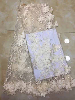 

2018 the latest arrival of beautiful French sequins lace mesh fashion African pearl lace fabric party dress-xzx11