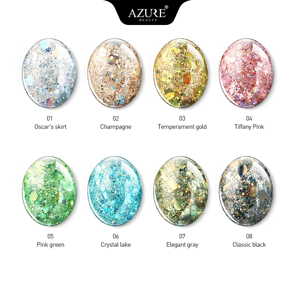 Супер Платиновый гель для ногтей Azure Beauty 9 шт./лот блестящий УФ с алмазным блеском