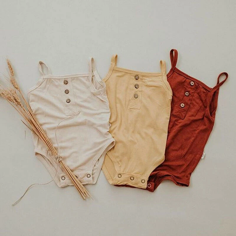 الوليد طفل طفلة الصبي بلون ملابس الصيف القطن رومبير بذلة Sunsuit 2019 الملابس 0-24 M