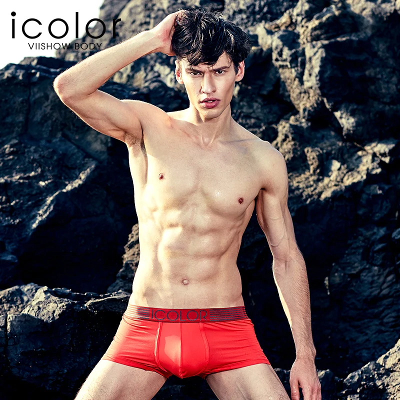 

ICOLOR Mens Boxer Shorts Men Underwear Sexy Solid Underpants Men Breathable Boxers Panties Male Underwears Cueca Calzoncillos
