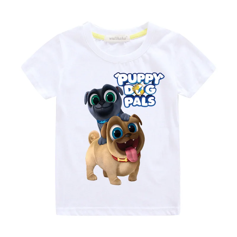 Детский мультяшный щенок, друзья, футболки с принтом, одежда для мальчиков и девочек, летние хлопковые футболки, детские футболки с забавными собачками, топы, одежда ZA060