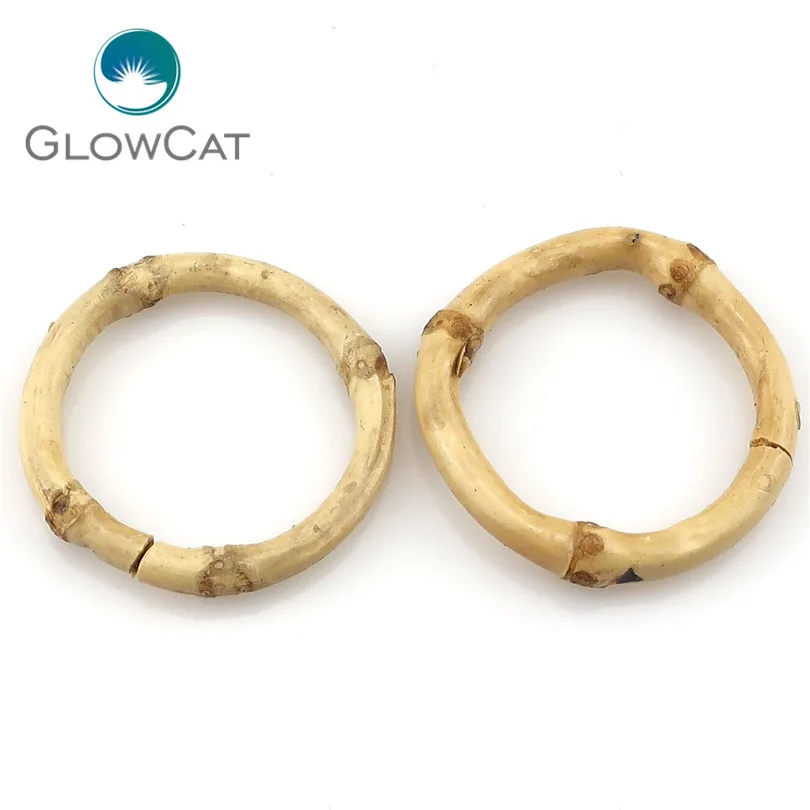 

2pcs/lot Round Loop Style Handmade Rattan Weave Wooden Big Geometric Shape For Pendant Women DIY Drop Earrings