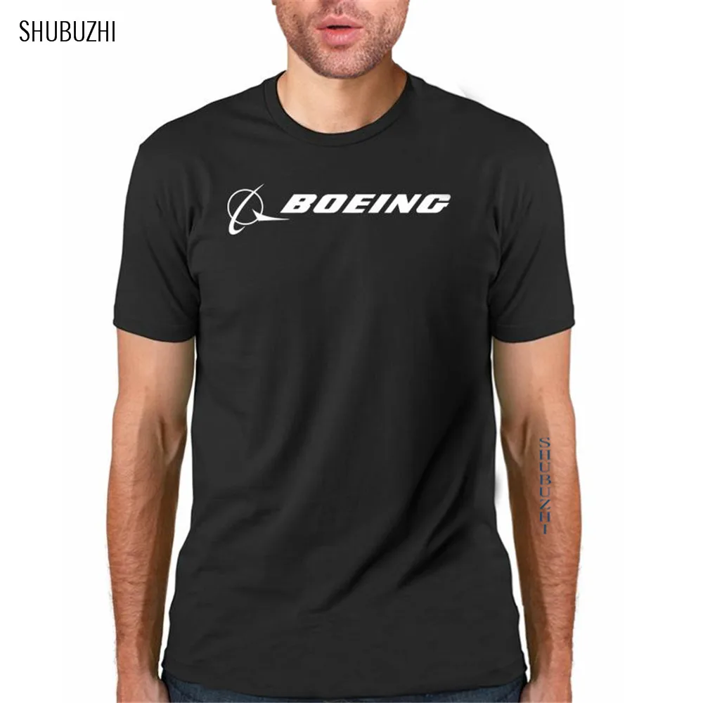 Летняя Стильная мужская футболка с круглым вырезом, футболка с логотипом BOEING AEROPLANE, хлопковая классная Повседневная футболка, большой размер, унисекс, черные футболки sbz151