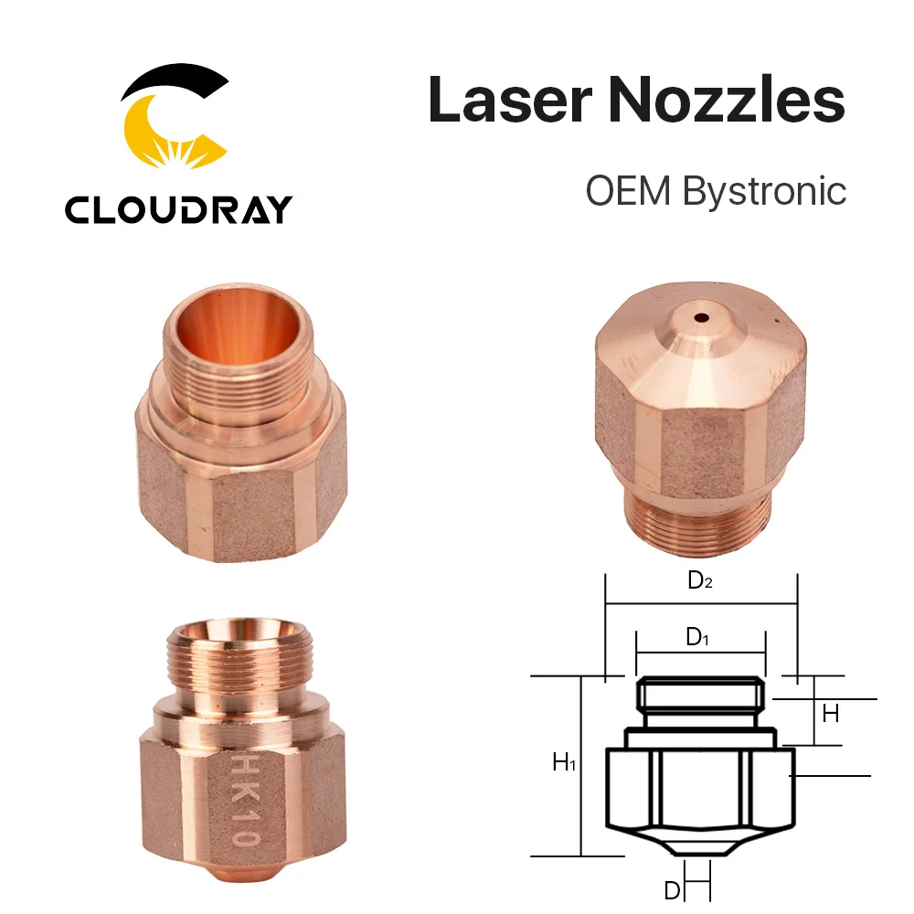 

Cloudray HK08 HK10 HK12 HK15 HK17 HK20 HK25 HK30 Laser Nozzles for OEM Bystronic Fiber Laser Cutting Machine