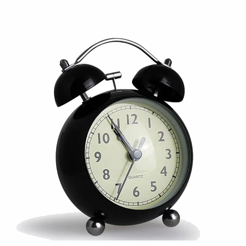 Fashion Cream Farm Vintage Alarm Clocks Metal Flower Leaf Twin Double