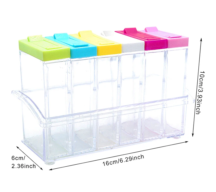 Емкости для специй баночки коробка пластик крышка специй может сахара слоев кухня хранения Организатор коробки дома организации интимные аксессуары