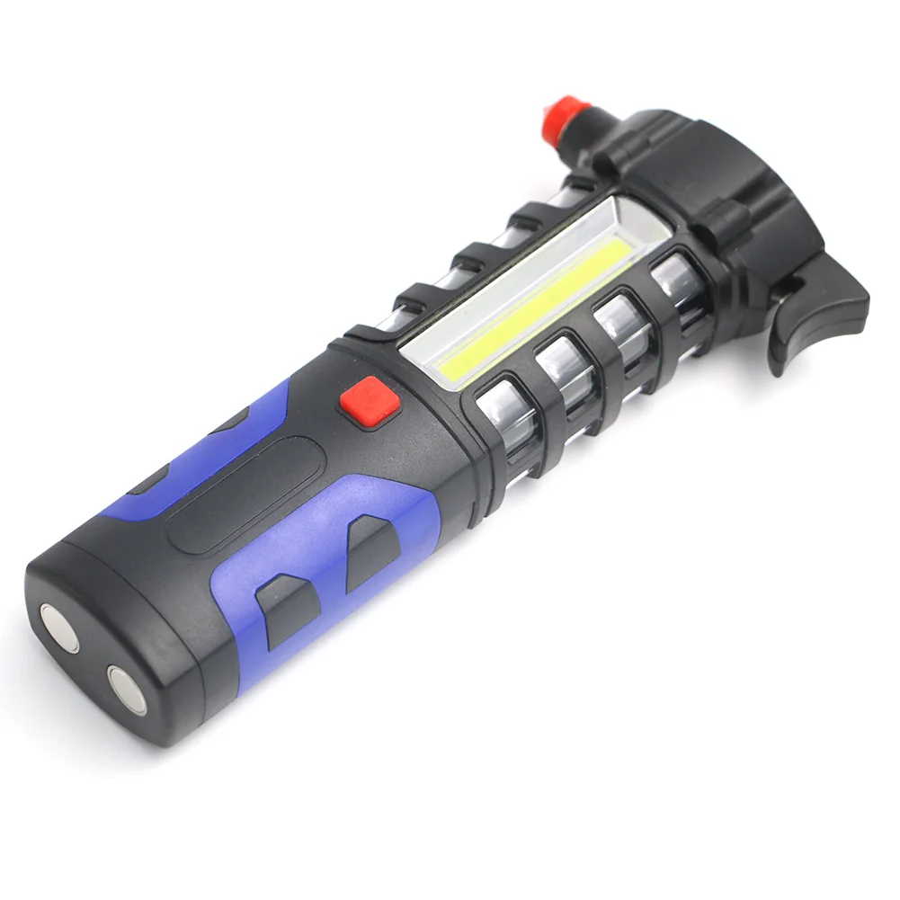 COB LED Flashlight 3 Modes Torch Vehicle Escape Hammer Seat