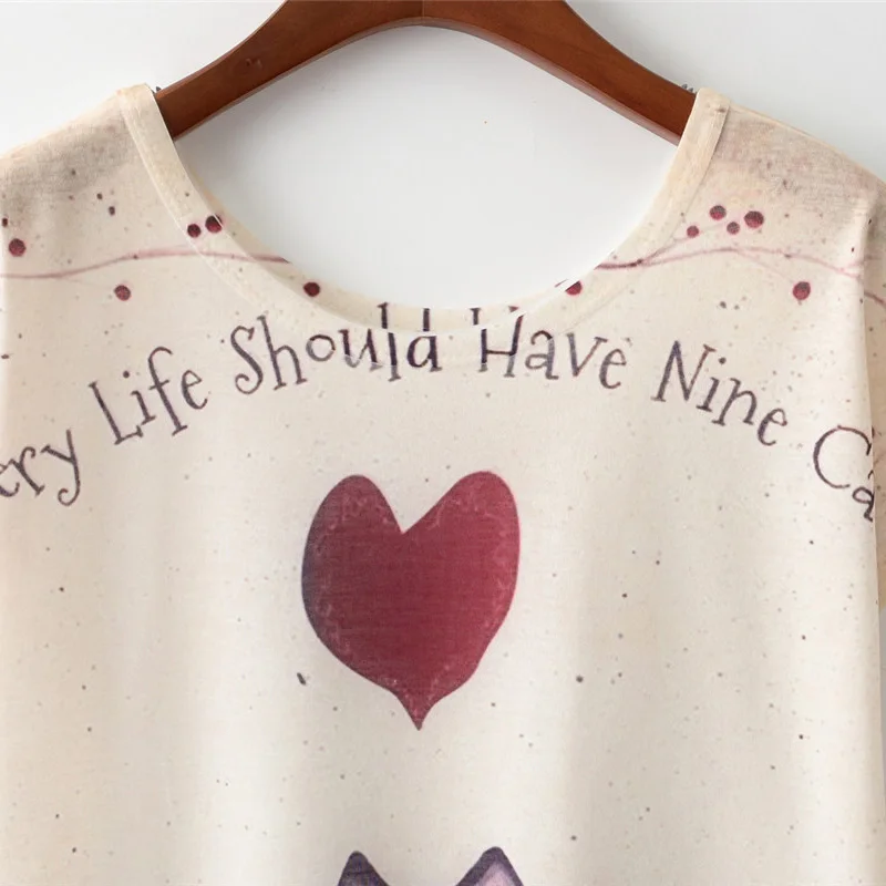 KaiTingu Summer Novelty Women T Shirt Harajuku Kawaii Cute Style Nice Cat Print T-shirt New Short Sleeve Tops Size M L XL KaiTingu Summer Novelty Women T Shirt Harajuku Kawaii Cute Style Nice Cat Print T-shirt New Short Sleeve Tops Size M L XL