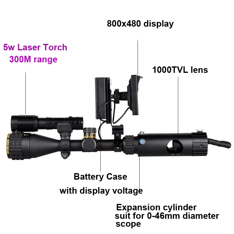 WGX1 300 м NV прицел Цифровой Инфракрасный ночного видения с 5 Вт Лазерный фонарь охотничий ночного видения Rilfescope Монокуляр