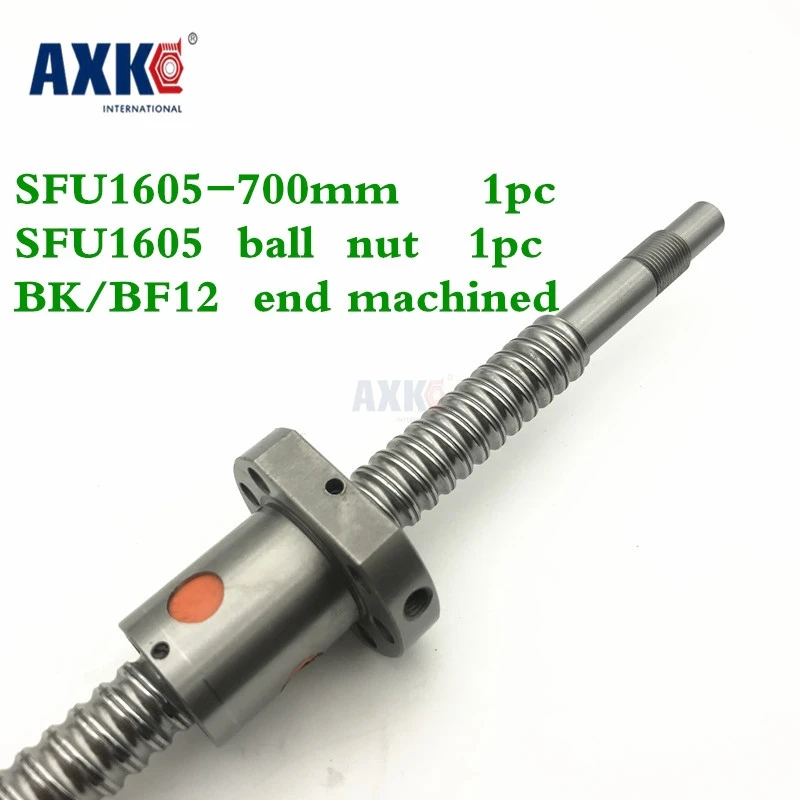 Шариковый винт Axk 1605 Sfu1605 L = 700 мм шариковый с одной шариковой гайкой для деталей Cnc