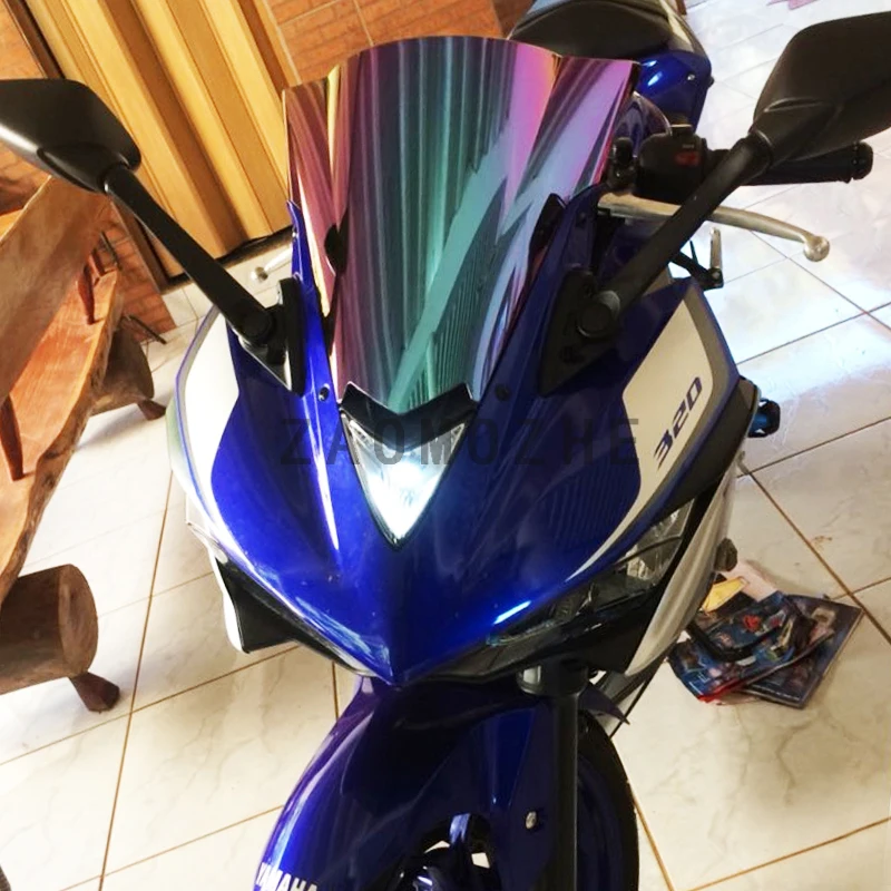 Ветровое стекло для Yamaha YZF R25 R3 2014 2015 2016 черное двойное зеркальное расстояние 14 15