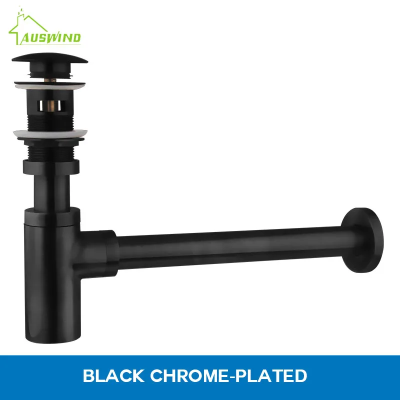 

Bathroom Faucet Bottle Traps Pop Up Drain Basin Waste Basin Faucet P-Traps Waste Pipe Into The Wall Drainage Plumbing Tube DR025