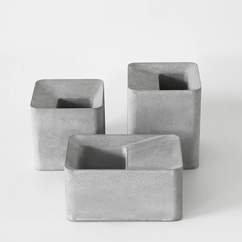 

Geometric succulent flowerpot silicone mold concrete vase mold rectangular cement flowerpot mold DIY process mold