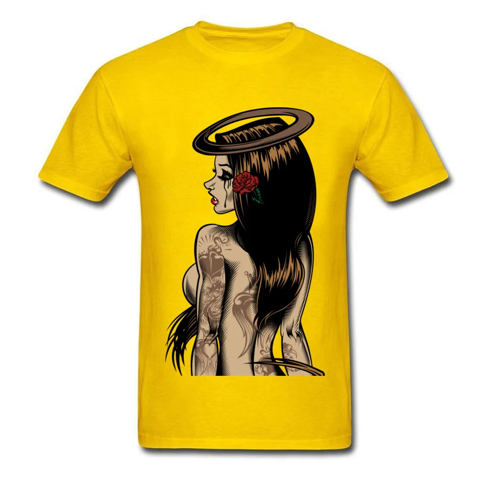 Laura [colored] 100% Cotton Top T-shirts for Men Short Sleeve Printed On Tees Brand New Summer Round Neck Sweatshirts Customized Laura [colored] yellow