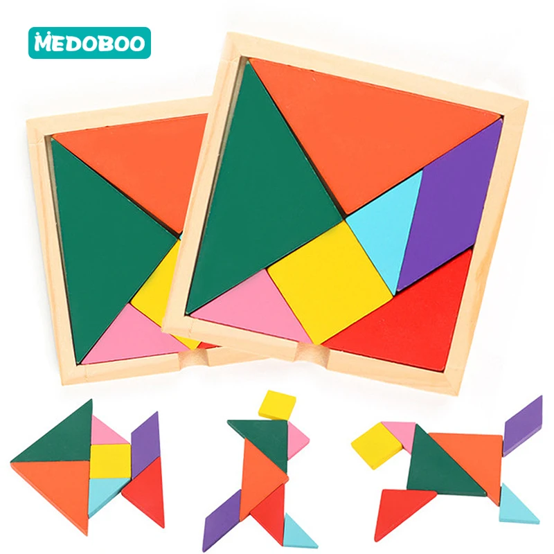 

Medoboo Baby Educational Jigsaw Puzzle Wooden Toys Children Healthy Mental Development Tangram Puzzle Gift Toy for Kids 10