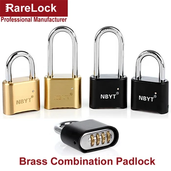 

Rarelock Copper Padlock Door Security Cabinet Box Game Luggage Fitness Center Locks Code Combination Digital Password Lock a