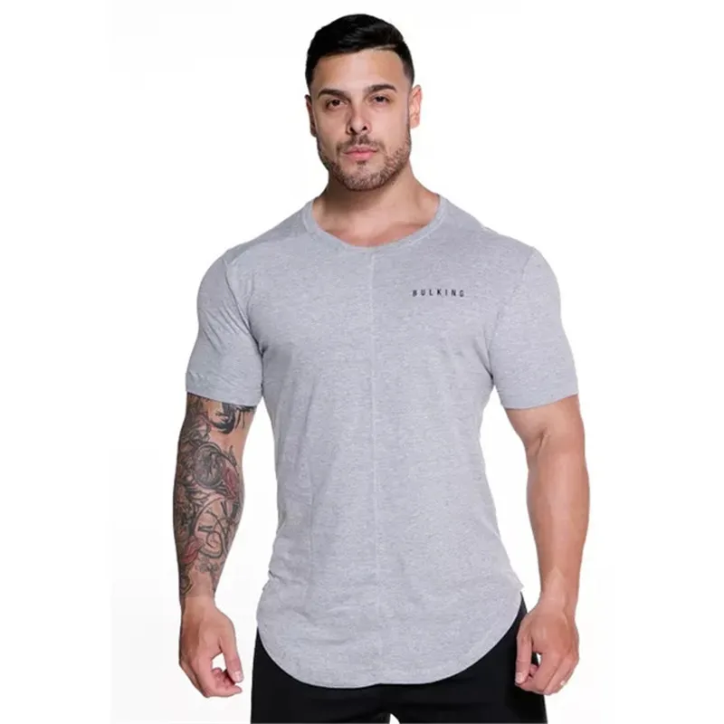 

2019 New Men t Shirt Mens Sportss t shirt Summer Male Gyms Fitness Bodybuilding Workout Shirts Short Sleeves Tees Tops Clothing