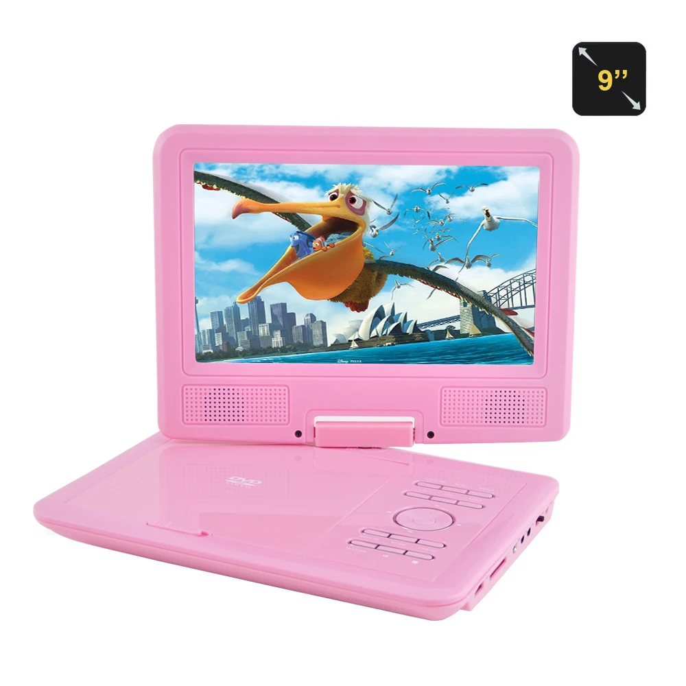 

9.8 Inch Children's Portable DVD Player with  TFT-LCD Display Screen 270 Rotating Game Analog TV USB & SD Card Slots VCD CD MP3