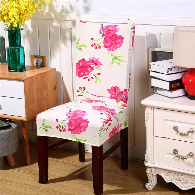 

Printed Chair Cover Elastic Seat Chair Covers Removable Washable Stretch Banquet Hotel Dining Room Office Chair Cover34