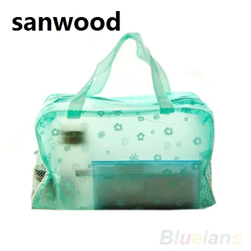 

2015 Hot Floral Print Transparent Waterproof Cosmetic Bag Toiletry Bathing Pouch 6NR2