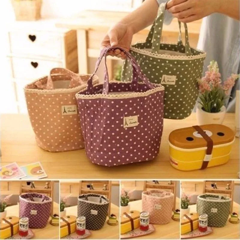 1pc Insulated Tinfoil Aluminum Cooler Picnic Lunch Box Bag Small Dot Thermal Dinner Travel Purse Zipper Waterproof Snack Food Storage Lunch Bag (4)