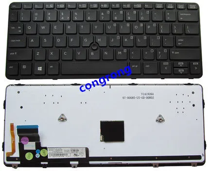 Черная Клавиатура США для HP EliteBook 820 G1 G2 подсветка с указательными стержнями