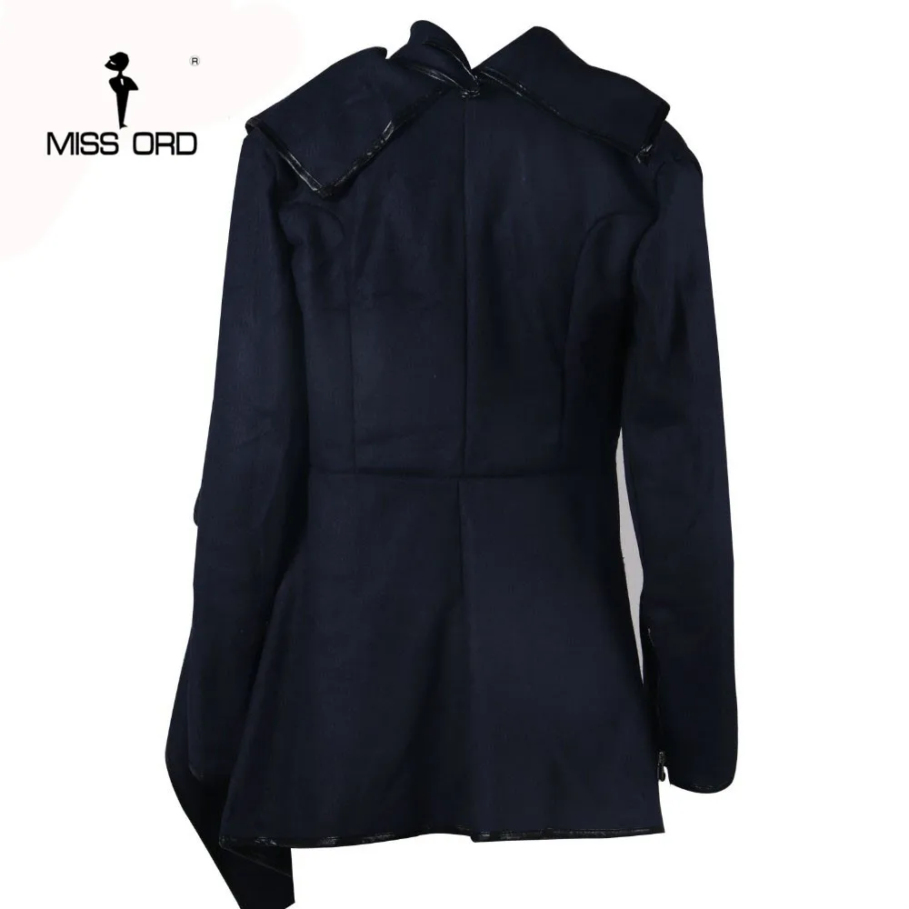 Женское модное зимнее пальто с большим отворотом на молнии с манжетами свободная шерстяная куртка пальто FT1289