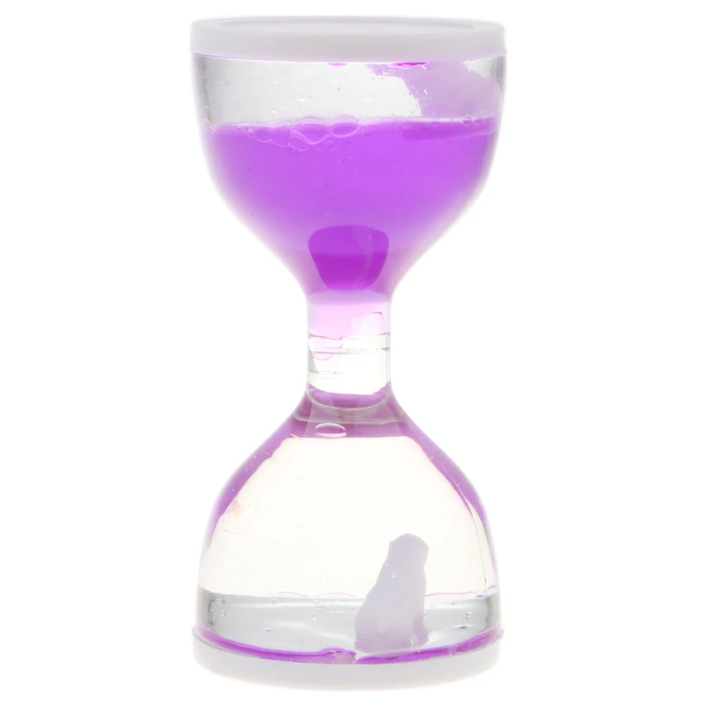 Dolphin Liquid Motion Bubbler Timers, Oil Hourglass Sensory Relaxation Toy Visual Bubble for Office & Desk Decor Gifts Purple