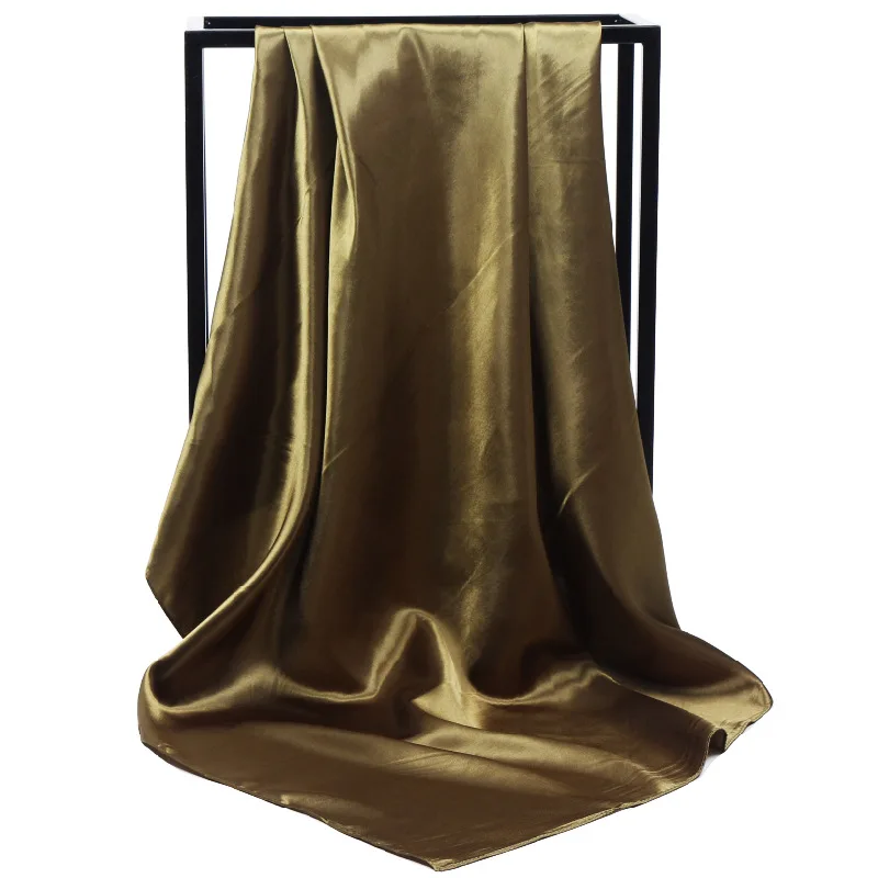 

120pcs/lot fashion solid color 90*90cm square silk like scarf bandana