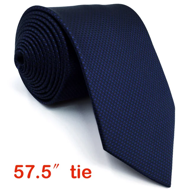 Y25 темно-синий сплошной ручной работы Классический удлиненный мужской Галстук Набор Шелковый платок шелковые галстуки для мужчин 63" - Цвет: Classic Size Tie