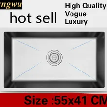 Домашняя маленькая кухонная ручная раковина одинарная мойка высокого качества мойка овощей 304 нержавеющая сталь Горячая 55x41 см