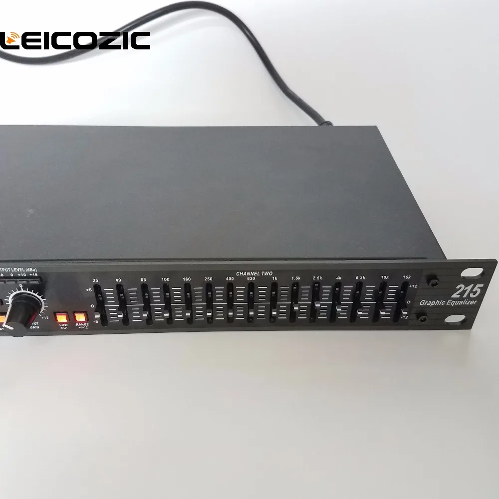 Leicozic eq215 двойной 15 полосный графический эквалайзер 1U 1" монтируемый в стойку блок эквалайзер eq215 стерео эквалайзер Профессиональная звуковая система