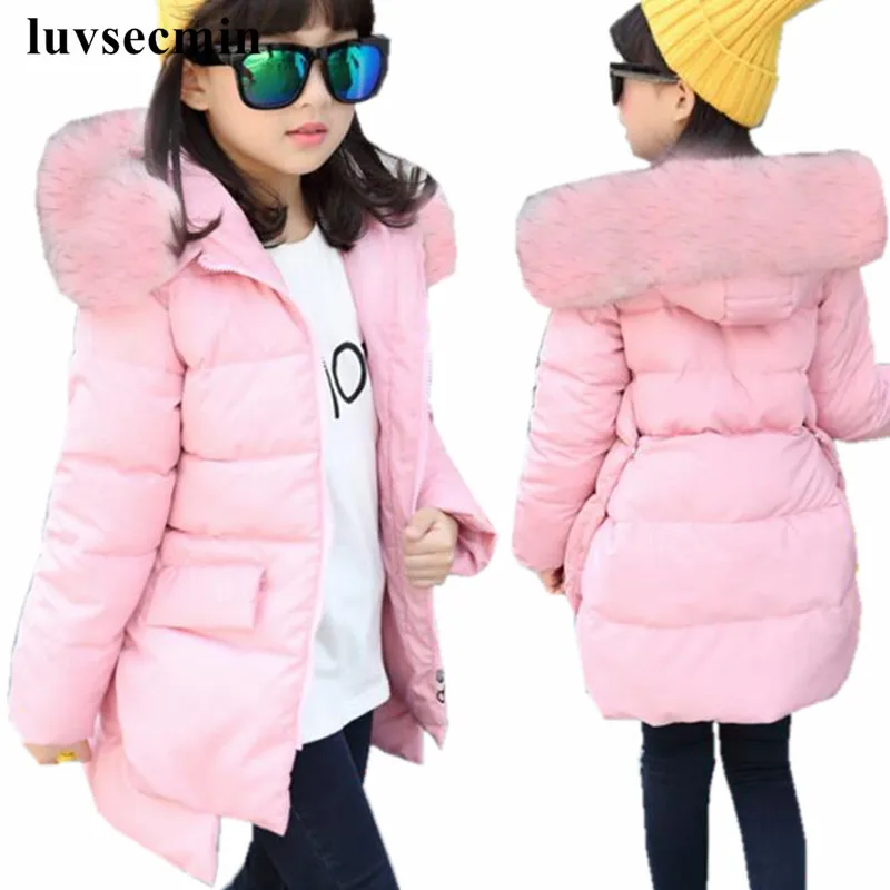 2017 Thick Winter Jackets For Teenage Girls Long Fur Hooded Girls ...