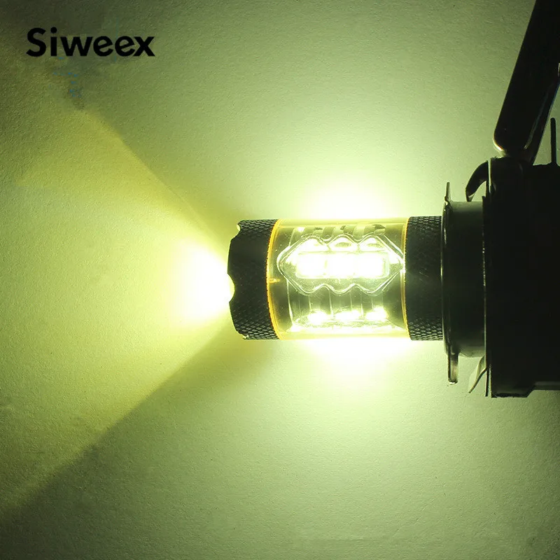 2x H13 H15 H16 P13W 80W чип LED желтый клин для лампы автомобиля противотуманная фара авто