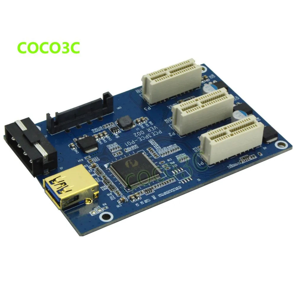 1 to 3 PCI express 1X slots Riser Card PCIe x1 to external 3 PCIe slot adapter PCI-e Port Multiplier Card
