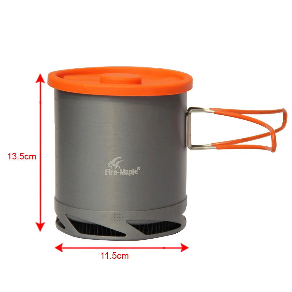 Intercambiador de Calor portátil al aire libre de arce de fuego, olla de aluminio para Camping, utensilios de cocina, tetera, olla de cocina, FMC-XK6