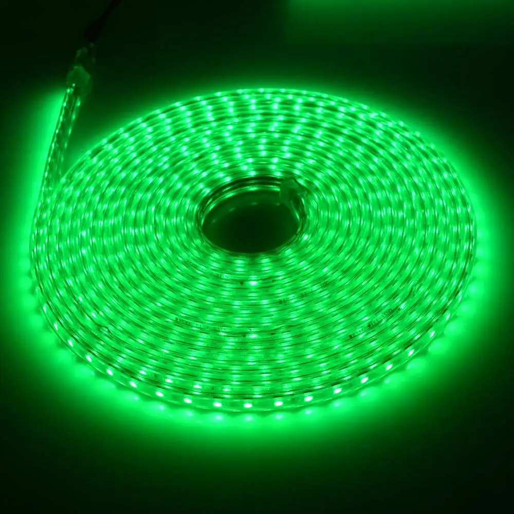 5050 водонепроницаемый светильник переменного тока 220 В Светодиодная лента 60 Светодиодный s/m Внутренний и наружный Праздничный Рождественский декоративный светильник, евровилка 1-25 м - Испускаемый цвет: Зеленый