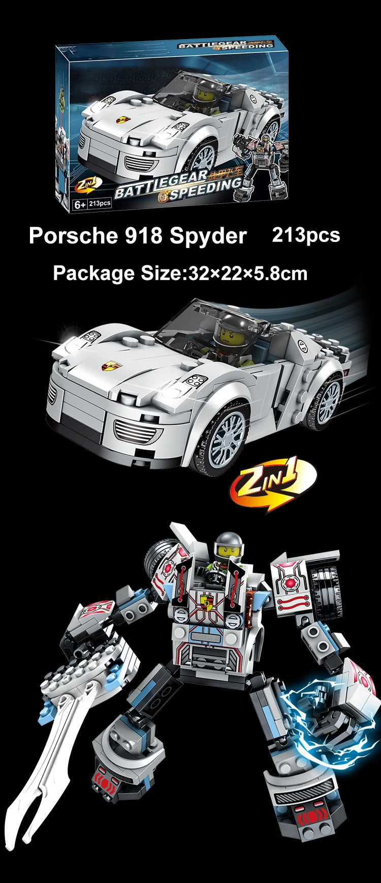 Racing Car blocks series Technic City Super Racers Transformation Robot Building Blocks Toys for Children Compatible With Legoe (6)