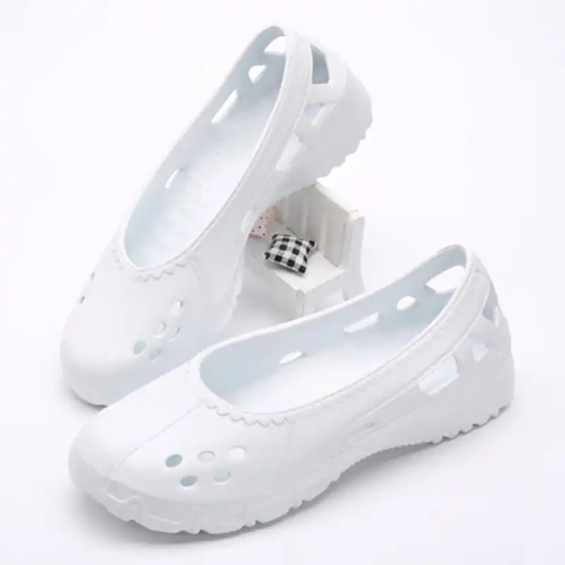 white nursing clogs