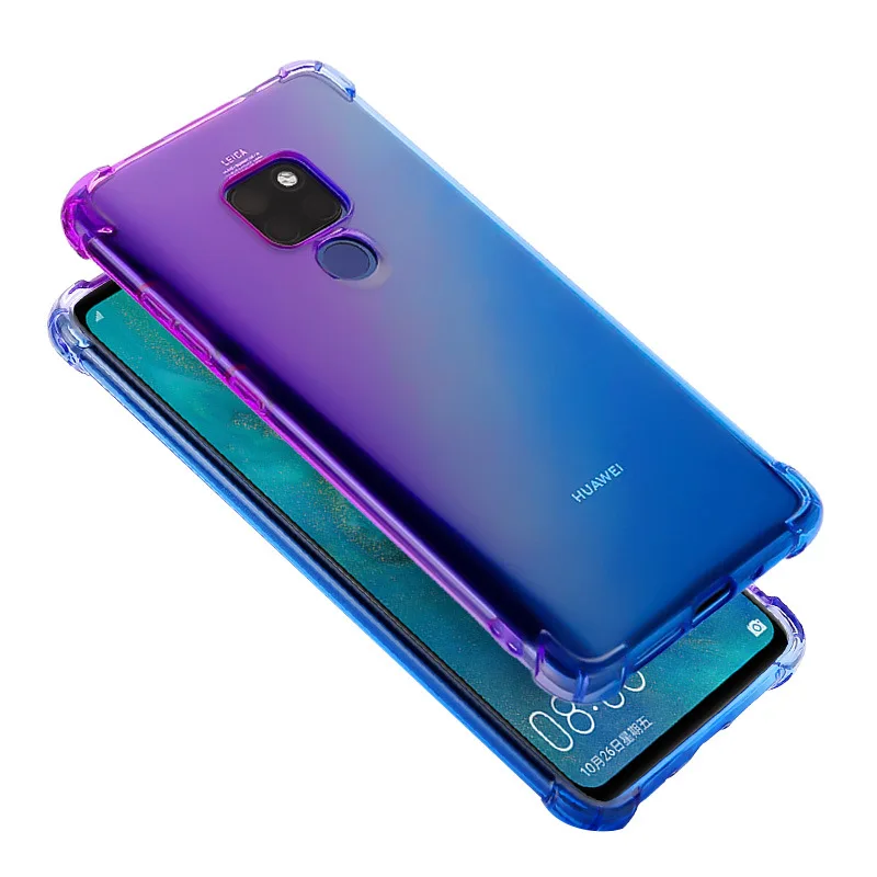 

Gradient TPU Airbag Ani-Knock Case For Huawei P30 P30Pro Transparent Soft TPU Cases For P20 MATE20 NAVA4 3 3I 3E Case Coque