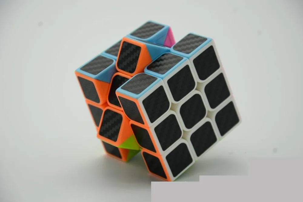 Высокое качество 3x3 углерода Волокно Стикеры конкурс Magic Cube Скорость Cube Развивающие игрушки