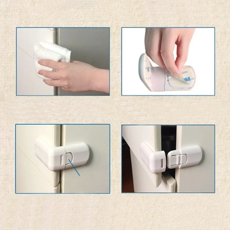 

5pcs Baby Security Lock Finger Guard Child Safety for Children Door Stopper Furniture Corner Plastic Protector Safe Cabinet Lock