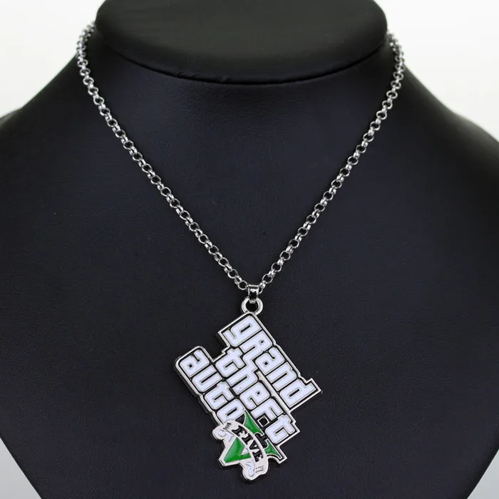 PS4 GTA 5 брелок с рисунком из игры Grand Theft Auto 5 брелки подарок для мужчин поклонников Xbox PC Rockstar брелок держатель брелок ювелирные изделия - Цвет: necklace
